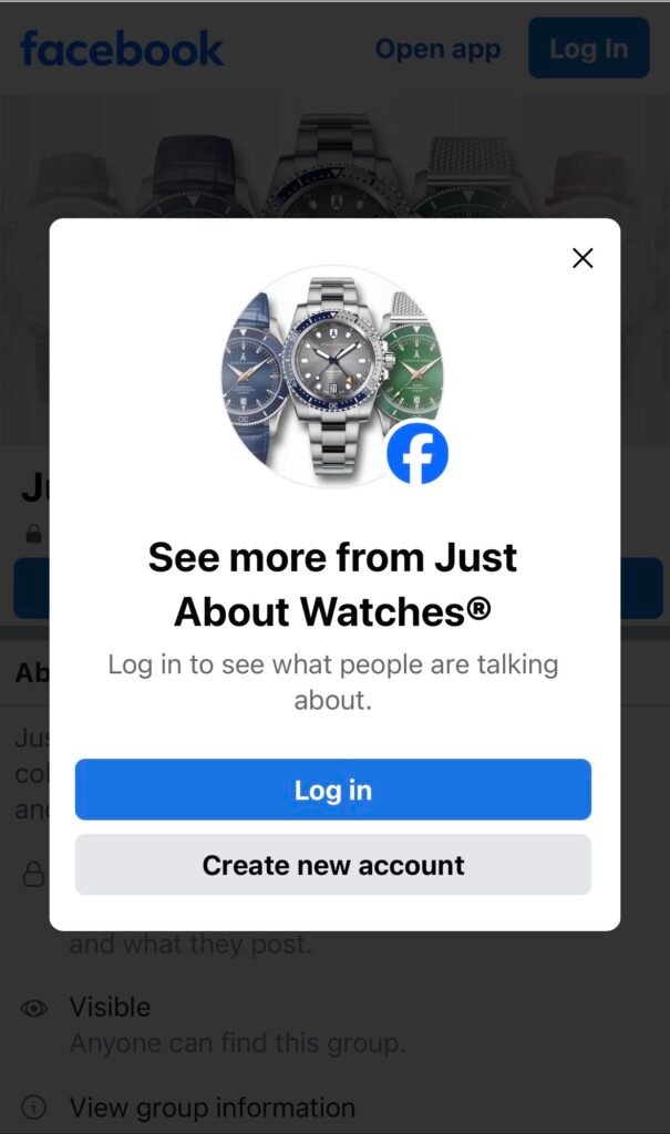 Just About Watches Facebook Group