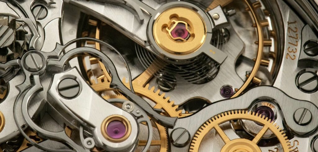 Close-up of the finer details of a Watch Movement.